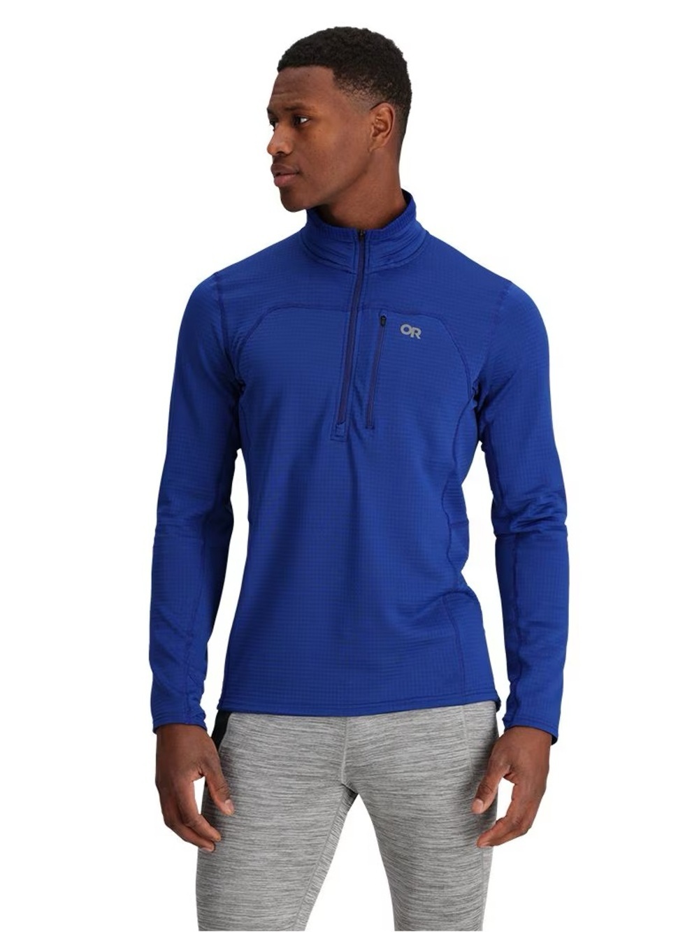Outdoor Research Vigor Quarter Zip Mens XXL Blue Grid Fleece Top